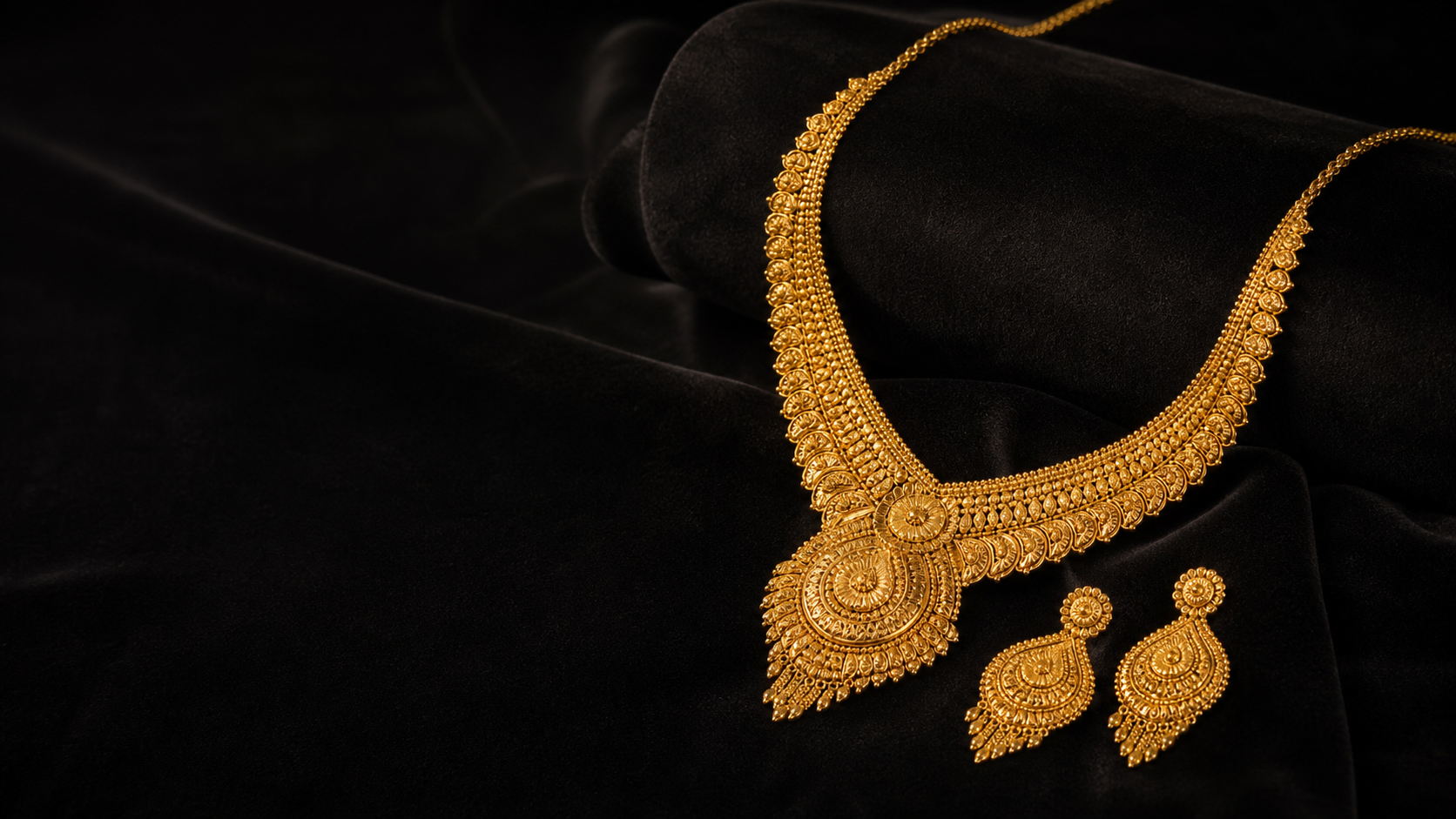 22K Gold Temple Earrings — gold jewellery